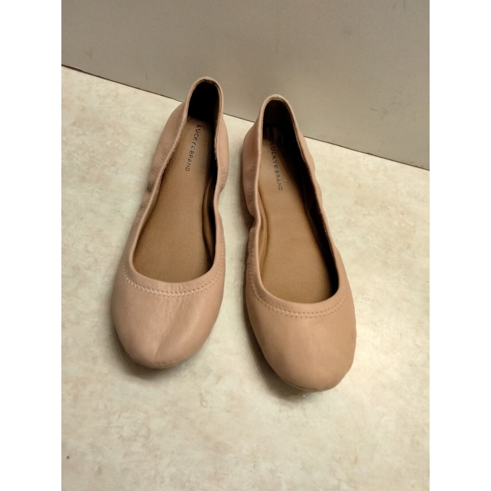 Ladies Lucky Brand  Blush Rose Pink Ballet Flats Erin Leather Shoes Sz 10